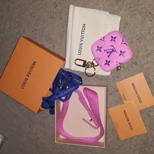 RARE Louis Vuitton Pink Lanyard key holder pochette